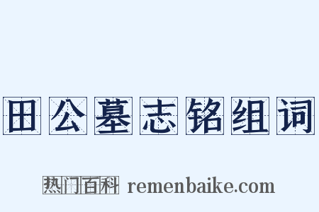 田公墓志铭组词是什么意思的图片